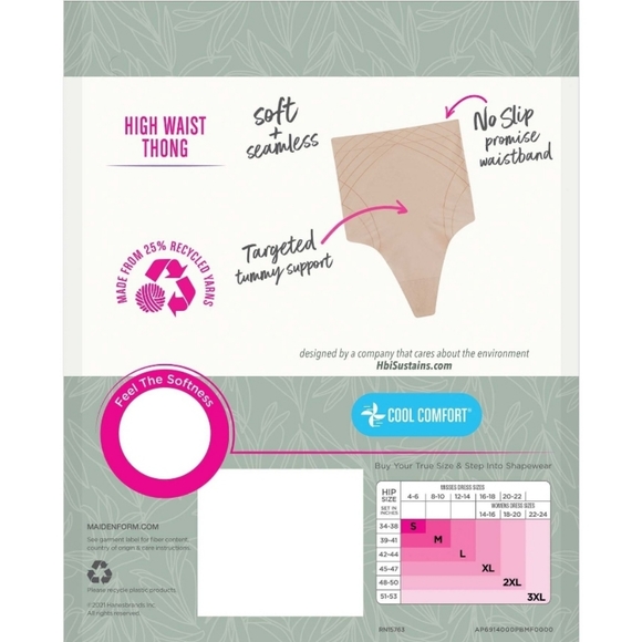 NWT BLACK Maidenform Flexees High Waist Thongs - Picture 4 of 8